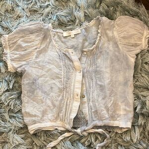 Loves Shack fancy blue and white Natasha top